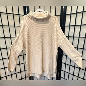 Time and Tru Cream Ribbed Oversized Batwing Sweater - XL